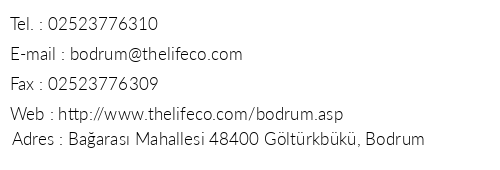 The Lifeco Bodrum telefon numaralar, faks, e-mail, posta adresi ve iletiim bilgileri